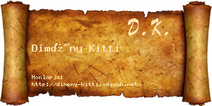 Dimény Kitti névjegykártya